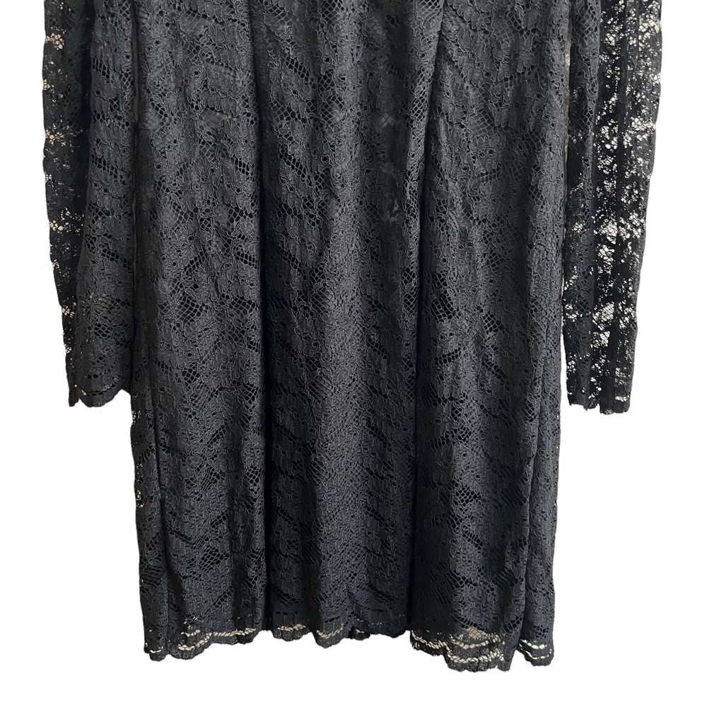 Karl Lagerfield Black Lace Long Sleeve Dress - Picture 5 of 7